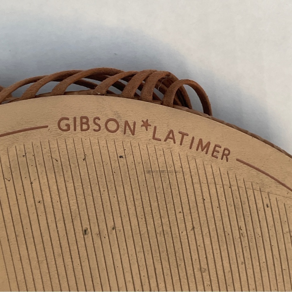 GIBSON LATIMER CORDELIA BROWN SHEEP LEATHER SANDALS SIZE 8 - Picture 14 of 15